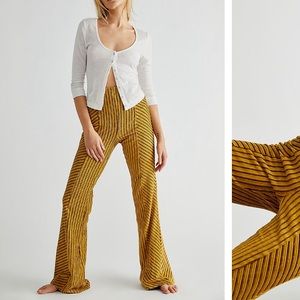 Free People slim pull-on velvet flare pants